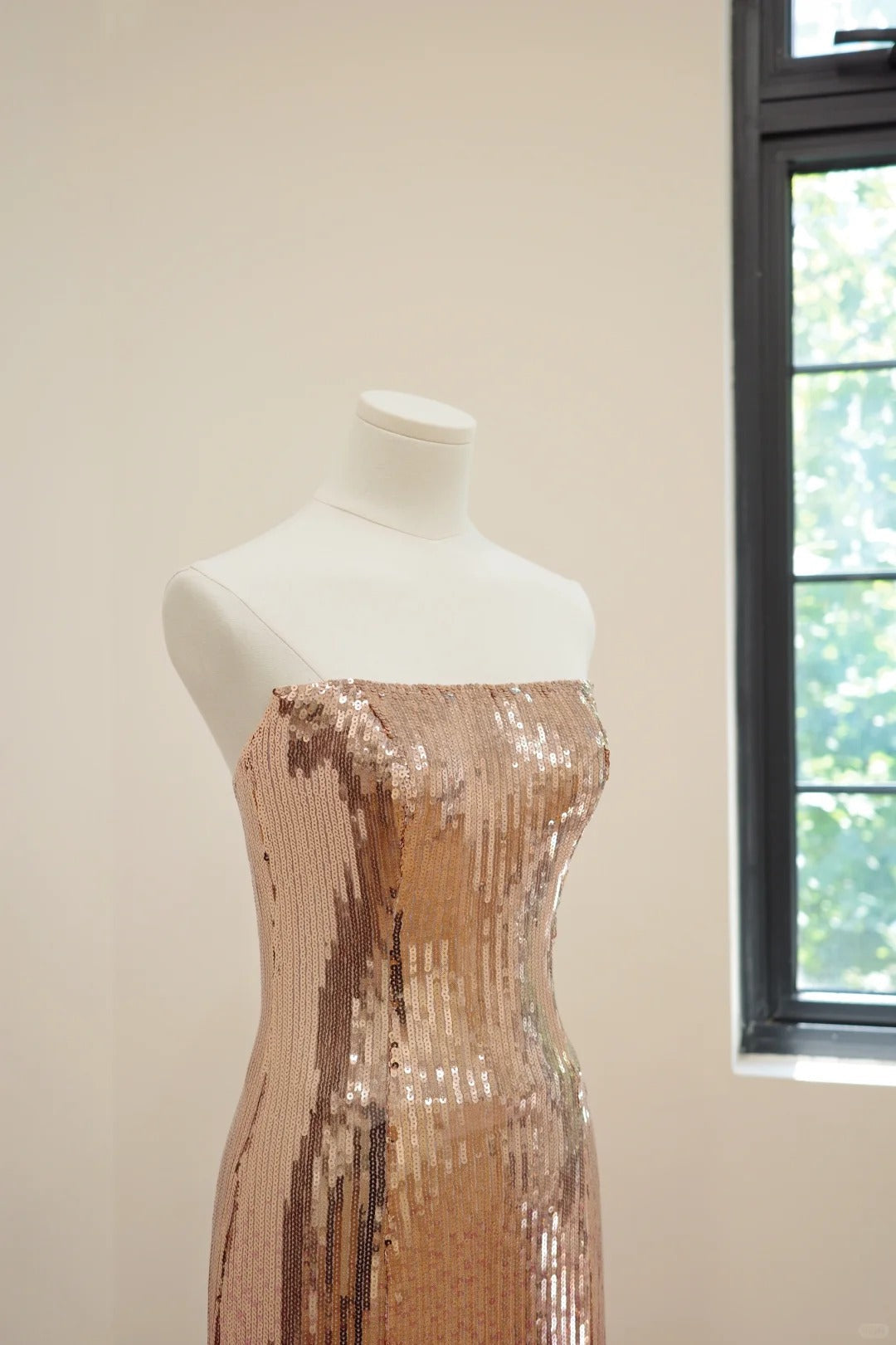 Pink Gold Shiny Fashion Long Sequined Prom Dress Evening Dress Party Dress gh5060