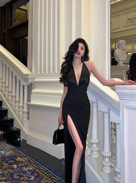 Sexy Mermaid Black Halter Backless 21st Birthday Dress Party Gown Birthday Outfits Birthday Dress Ideas For Women DP2315