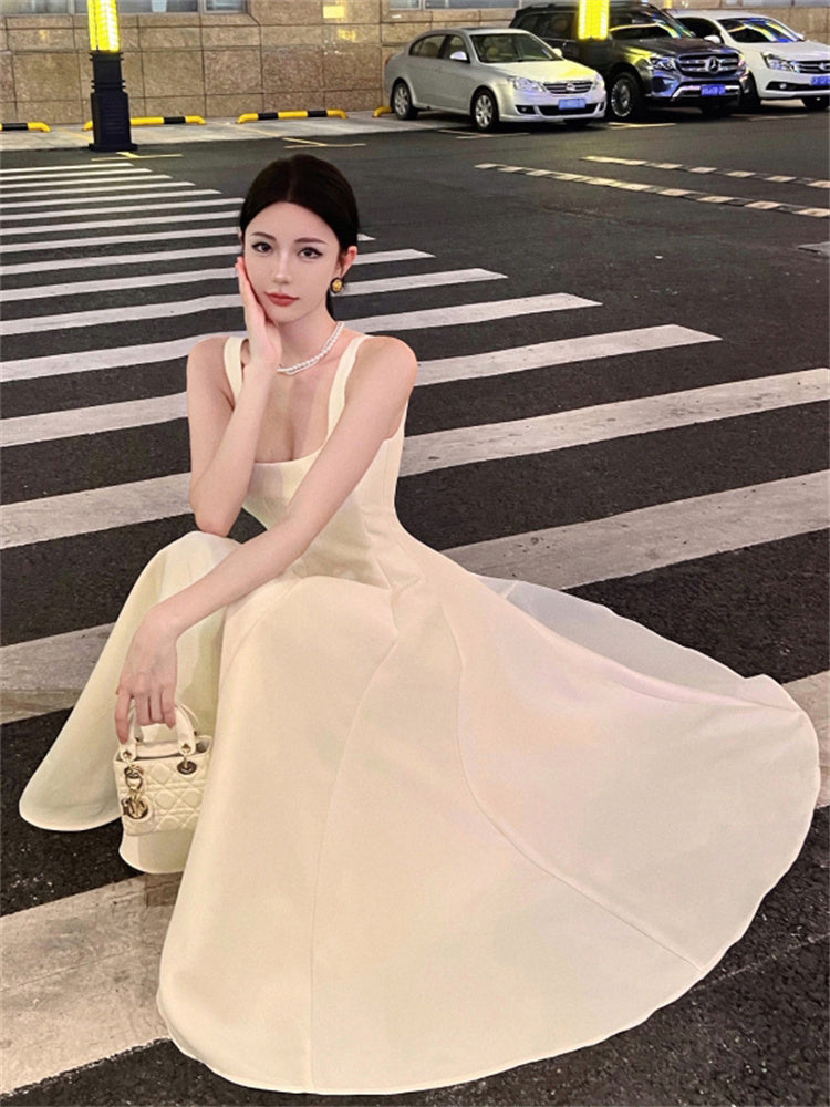 Elegant A Line Square Neck Satin Prom Dresses Party Dress Summer 22th Birthday Outfits 18th Birthday Dresses DH1049