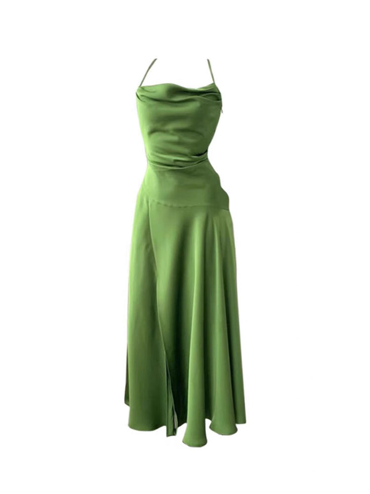 Elegant Mermaid Spaghetti Straps Green Slit Long Prom Dresses Party Dress Summer 22th Birthday Outfits 18th Birthday Dresses DH1050