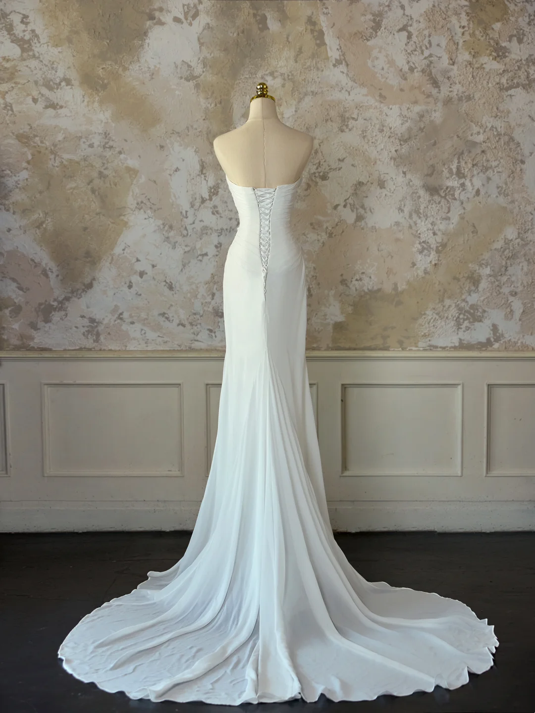 Modest Bridal Gown Mermaid Sweetheart Sleeveless Chiffon Long White Wedding Dresses Elegant Bridal Gowns DH1129