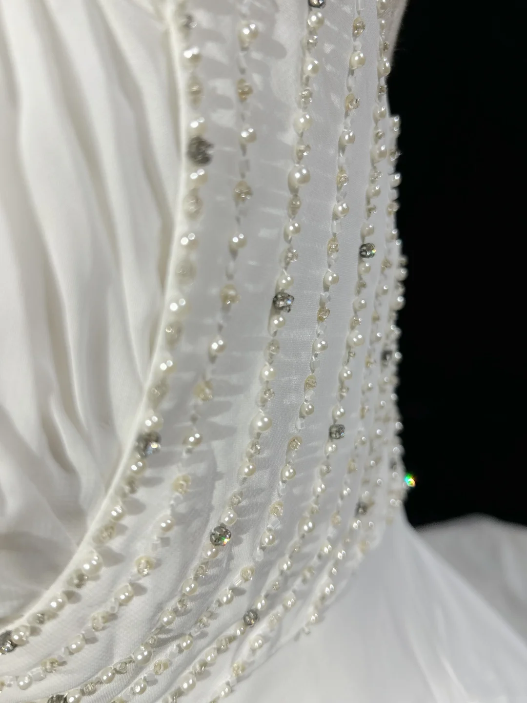 Unique Wedding Dress A Line Square Neck White Chiffon Beads 90s Wedding Dresses Vintage Bridal Gowns DH1155