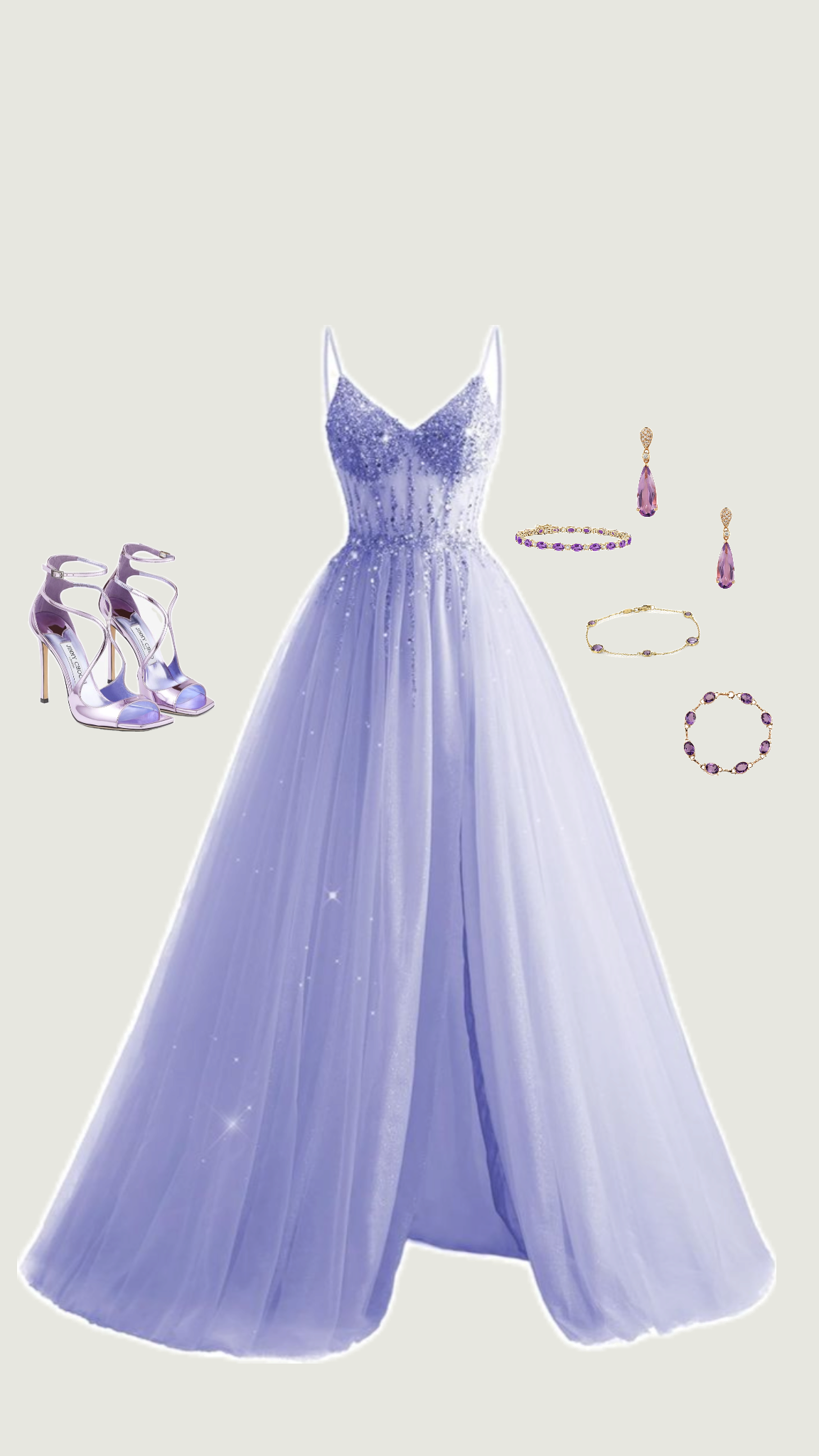 Elegant A Line Spaghetti Straps Lilac Tulle Slit Long Prom Dresses Party Dress Summer 20th Birthday Outfits 18th Birthday Dresses DH1282