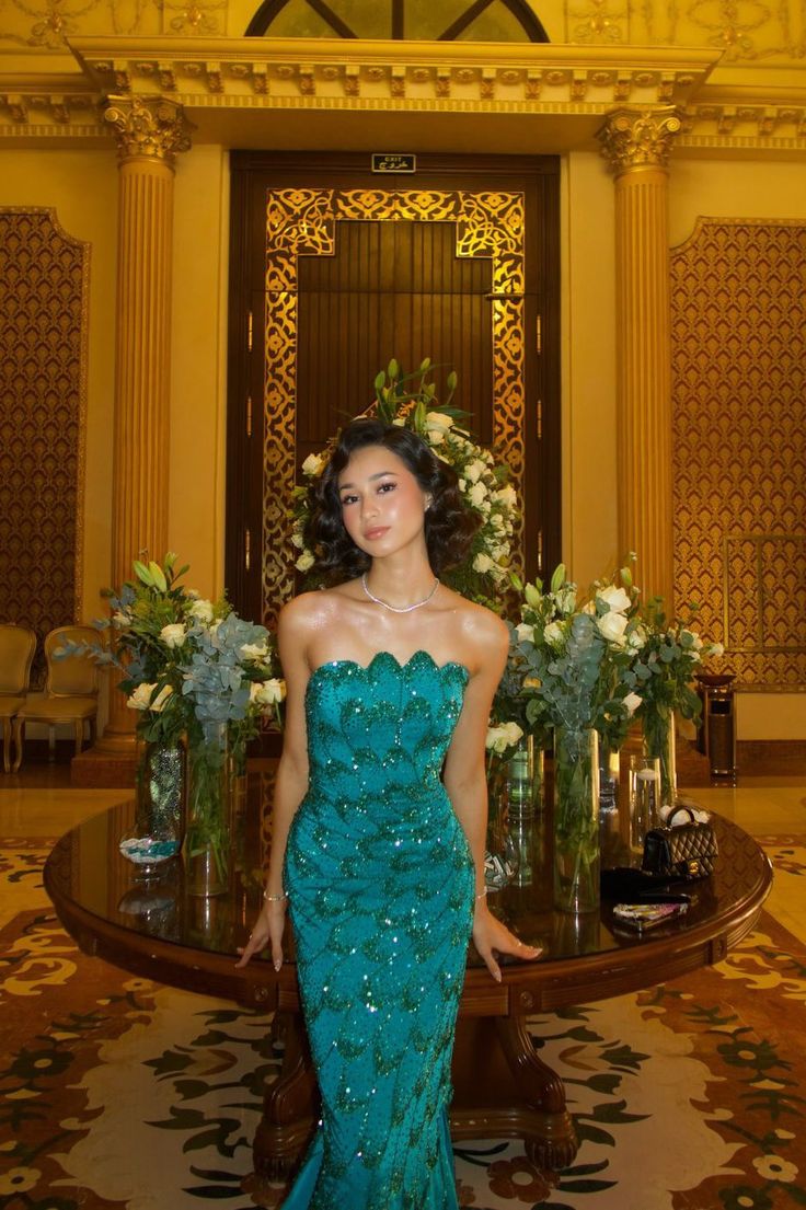 Elegant Sheath Strapless Blue Sequin Prom Dresses Party Dress Summer 22th Birthday Outfits 18th Birthday Dresses DH1584