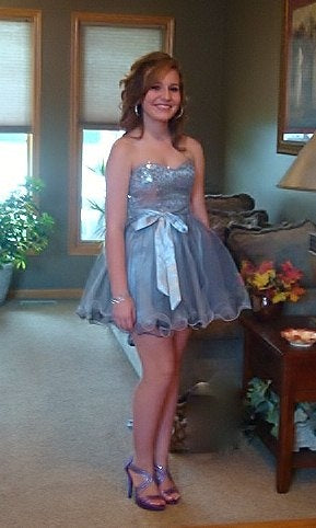 Classy Ball Gown Sweetheart Silver Gray Short Mini Formal 8th Grade Homecoming Dresses Middle School Hoco Court Dress 16th Birthday Dress Hoco Outfits DH1747