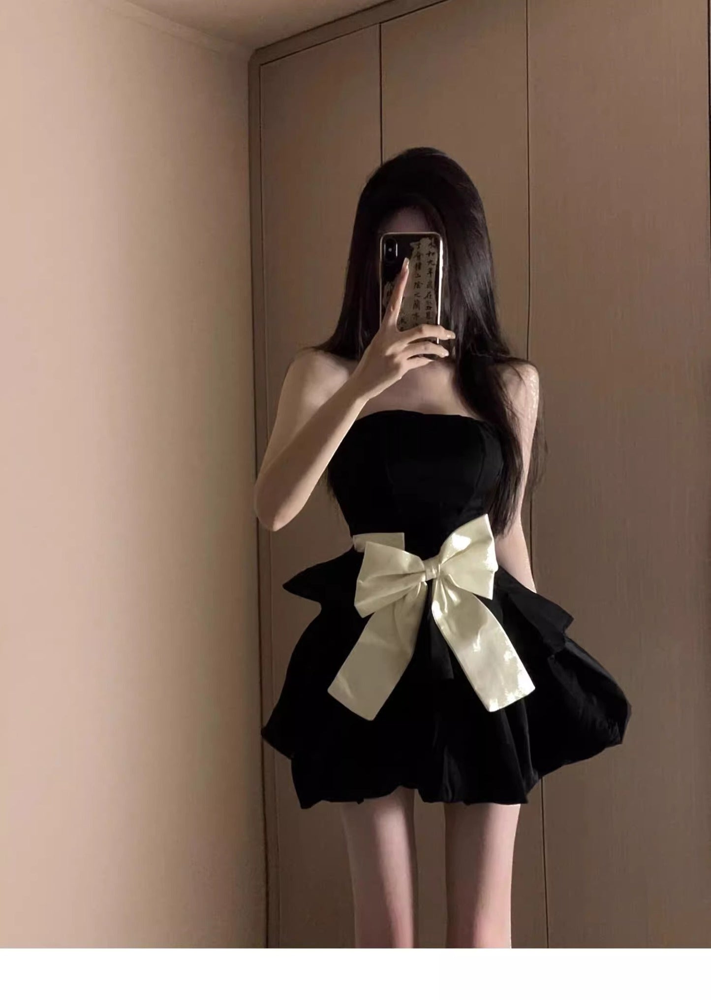 Classy Ball Gown Strapless Little Black Dress Short Mini Formal 8th Grade Homecoming Dresses Middle School Hoco Court Dress 21st Birthday Dress Hoco Outfits DH1799