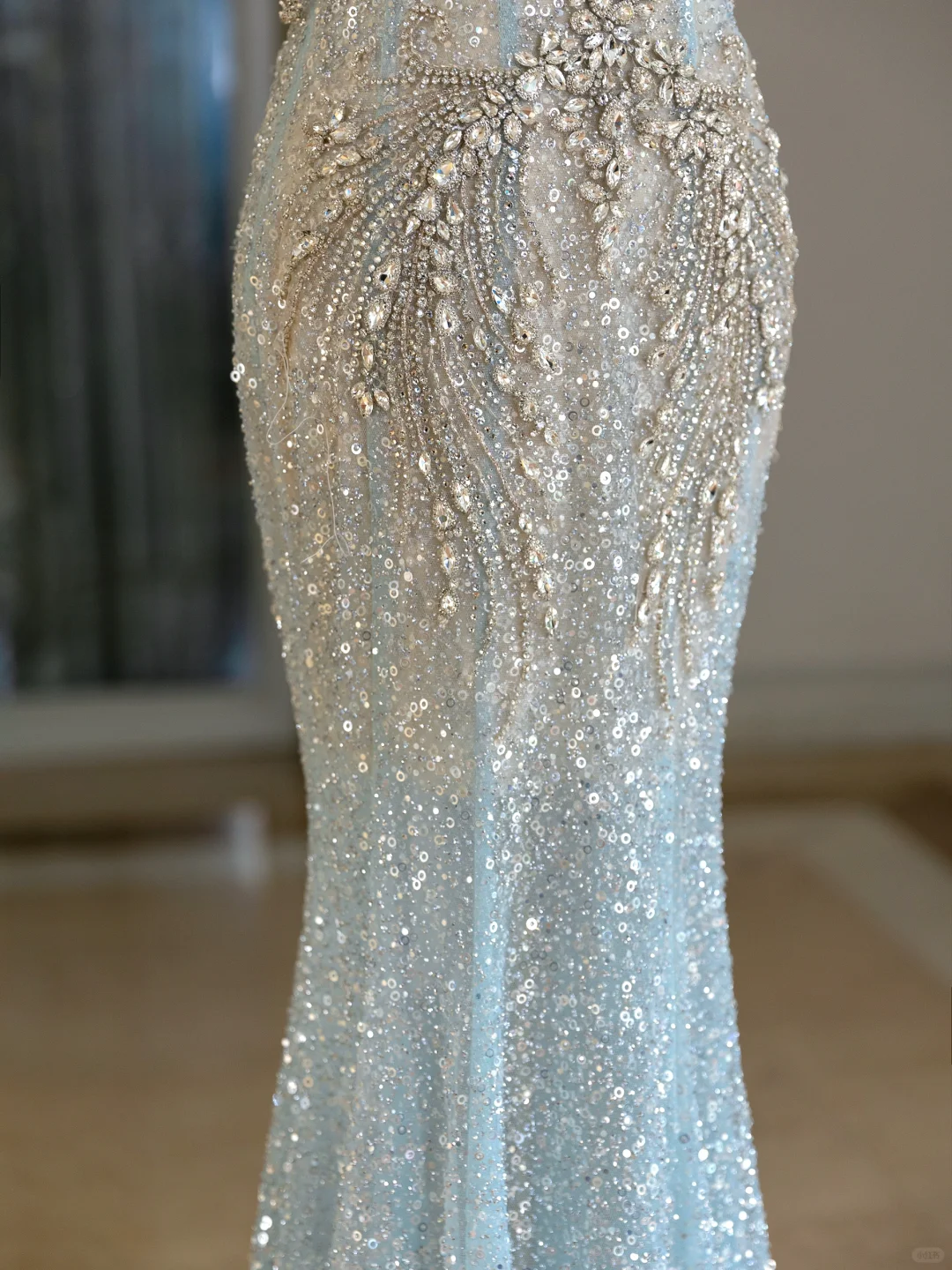 Sexy Mermaid Scoop Neck Light Blue Sequin Long Prom Dresses Party Dress 20th Birthday Outfits Graduation Dresses DH2078