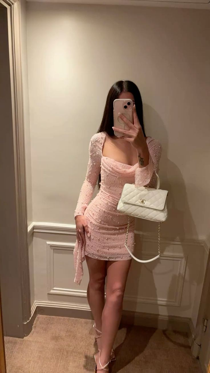 Pretty Sheath Square Neck Pink Sequin Formal Homecoming Dresses 21st Birthday Outfits Graduation Dress Short Mini Cocktail Dresses DH2373