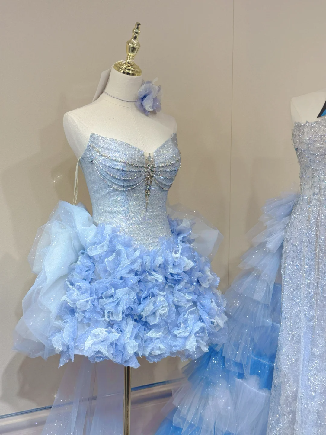 Cute Ball Gown Sweetheart Light Sky Blue Tulle Short Mini Formal 8th Grade Homecoming Dresses Middle School Cocktail Dress Hoco Outfits DH2558