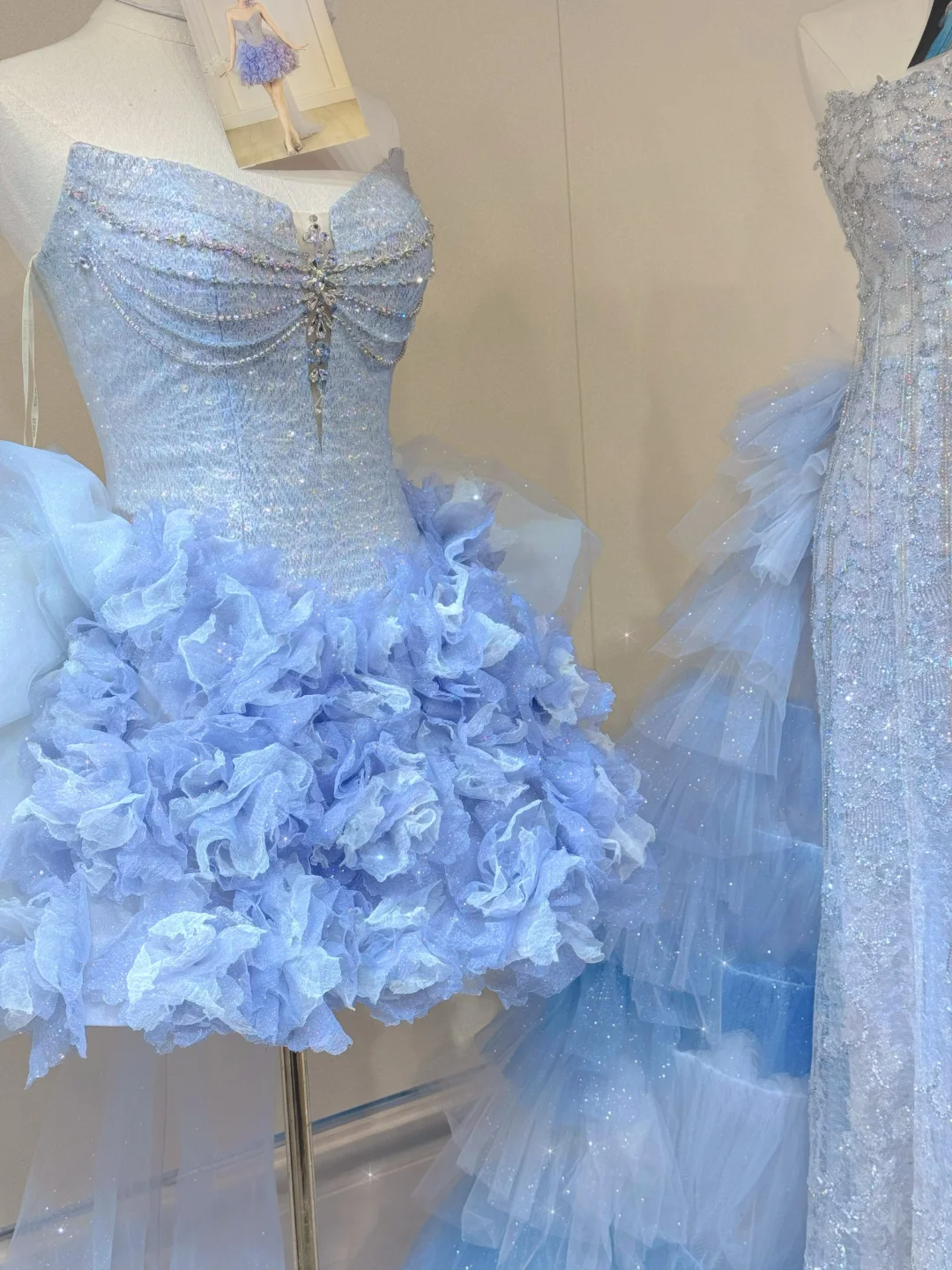 Cute Ball Gown Sweetheart Light Sky Blue Tulle Short Mini Formal 8th Grade Homecoming Dresses Middle School Cocktail Dress Hoco Outfits DH2558