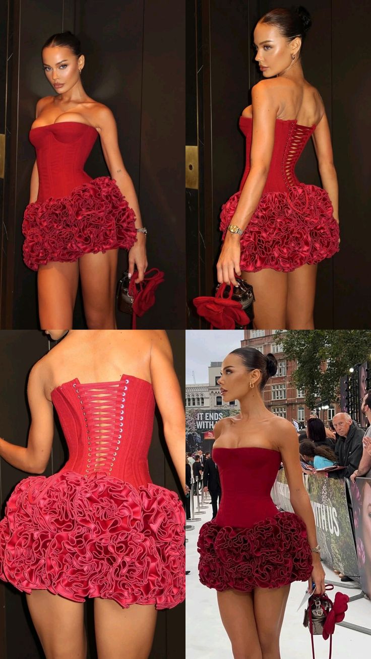 Sexy Sheath Strapless Red Satin Formal Homecoming Dresses 18th Birthday Outfits Graduation Dress Short Mini Hoco Dresses DH2606