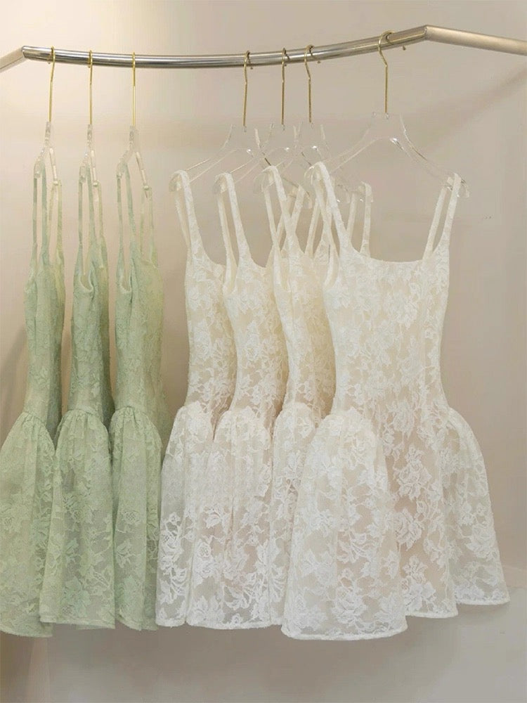 Cute Ball Gown Square Sage Green Lace Short Mini Formal 8th Grade Homecoming Dresses Middle School Cocktail Dress Hoco Outfits DH2628