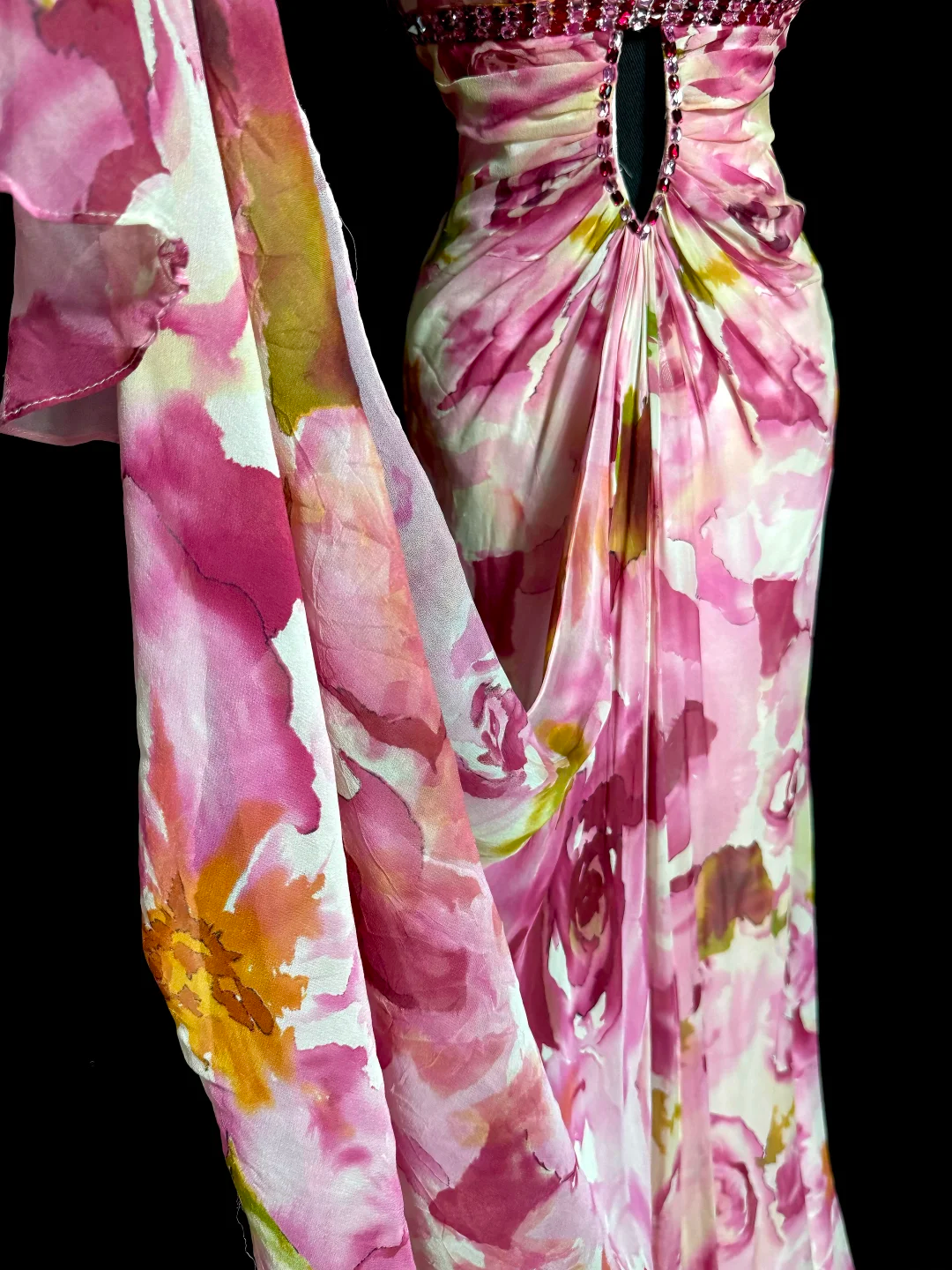 Vintage Mermaid Sweetheart Pink Chiffon Floral Backless Long Prom Dresses Party Dress 18th Birthday Outfits Graduation Dresses DH2646