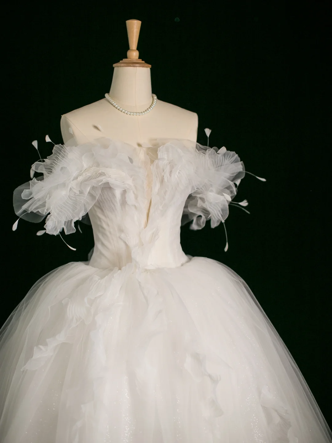 Elegant Wedding Dress Ball Gown Off The Shoulder Short Sleeves Tulle White Summer Long Wedding Dresses Bride Dress Bridal Gowns DH388