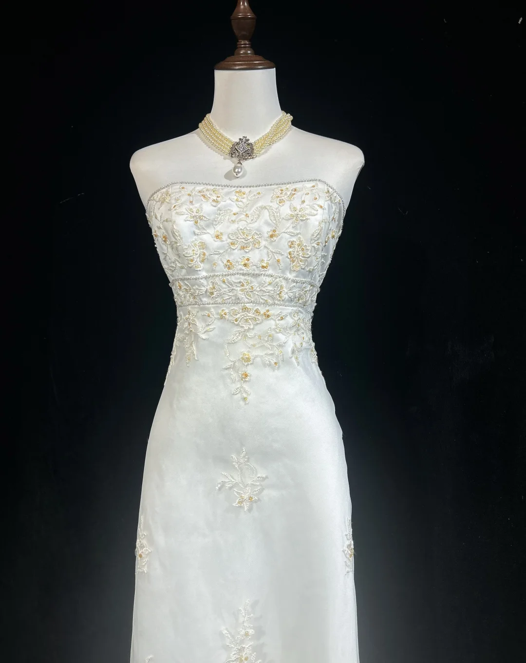 Vintage Wedding Dress 1970s High Low Strapless Lace White Long Wedding Dresses Bridal Gowns Elegant Brides Gown DH553