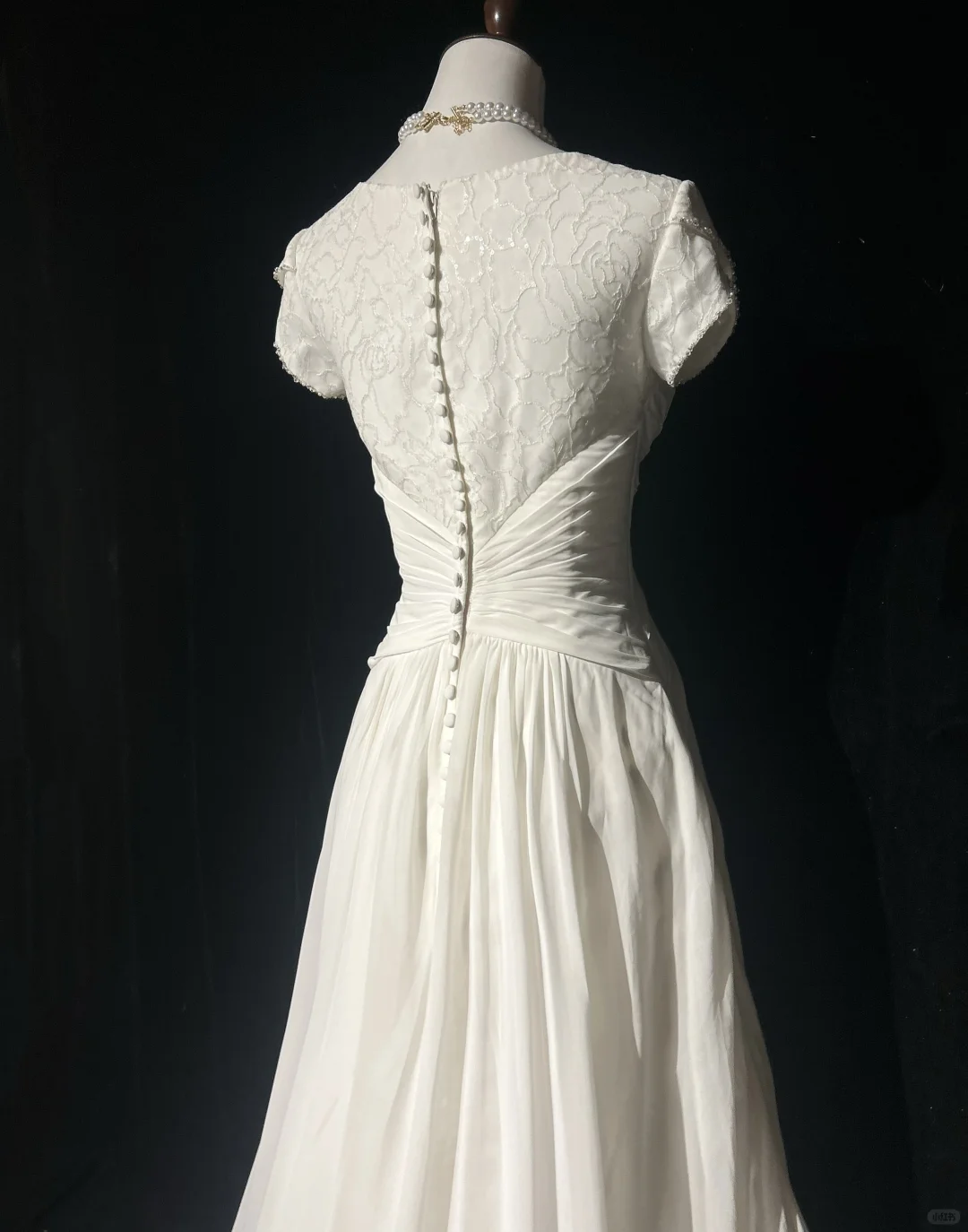 Vintage Wedding Dress 1970s A Line Scoop Neck Chiffon White Long Wedding Dresses Bridal Gowns Elegant Brides Gown DH559