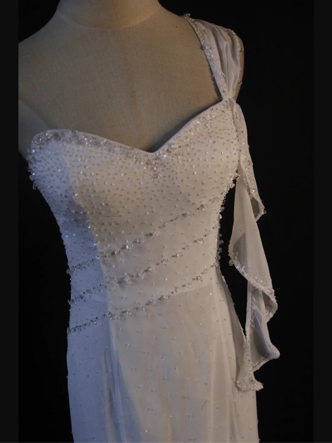 Retro Wedding Dress 1950s 1940s Mermaid One Shoulder Chiffon White Long Wedding Dresses Bridal Gowns Brides Gown DH574