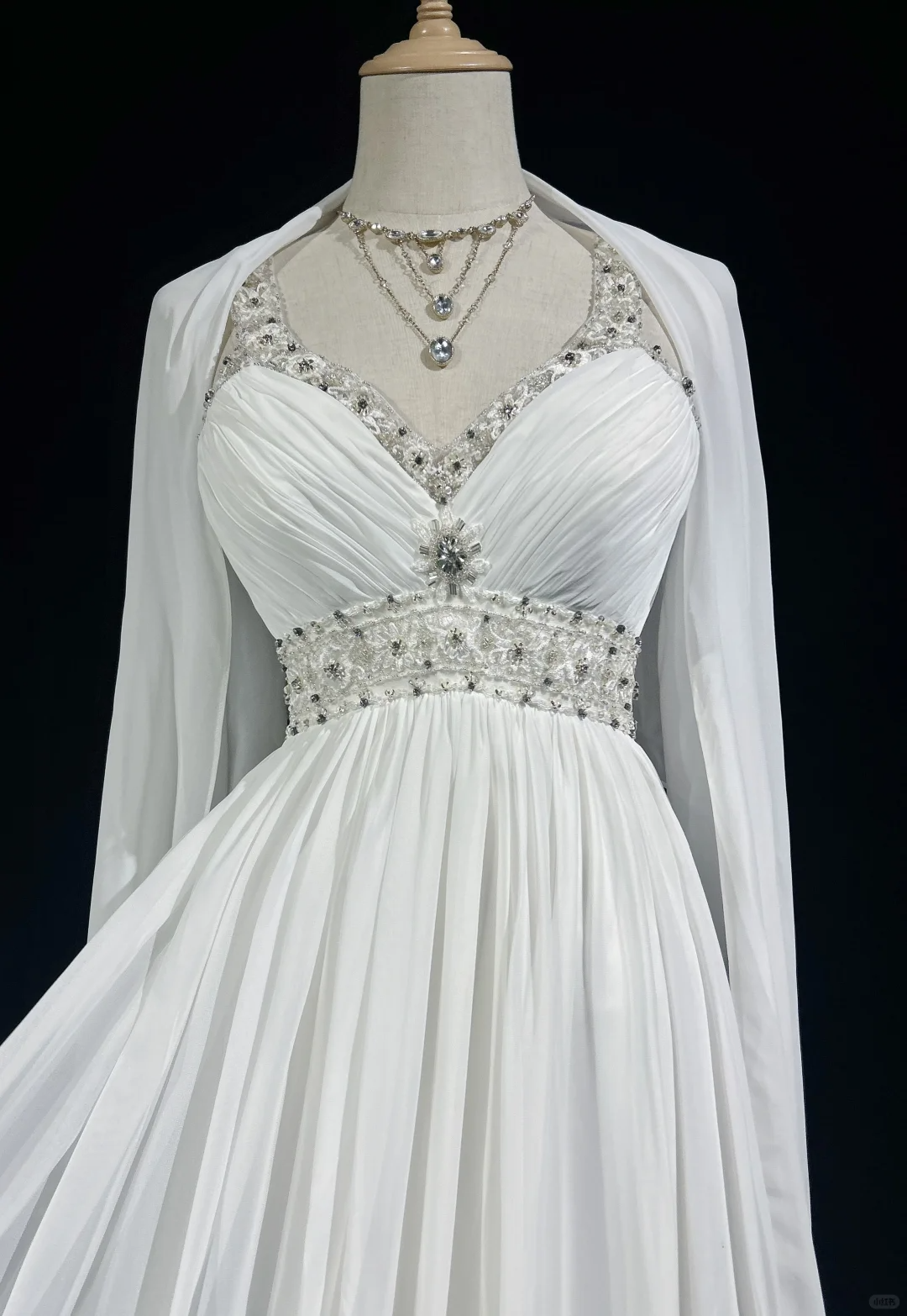 Vintage Bridal Gown 1960s A Line V Neck Chiffon Long White Wedding Dresses Elegant Bridal Gowns DH667