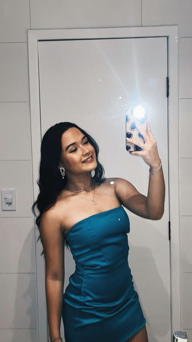 Cute Sheath Strapless Blue Sleeveless Mini Short Formal 8th Grade Homecoming Dresses Summer Middle School Hoco Dress Homecoming Outfits 25 Birthday Dress DH760