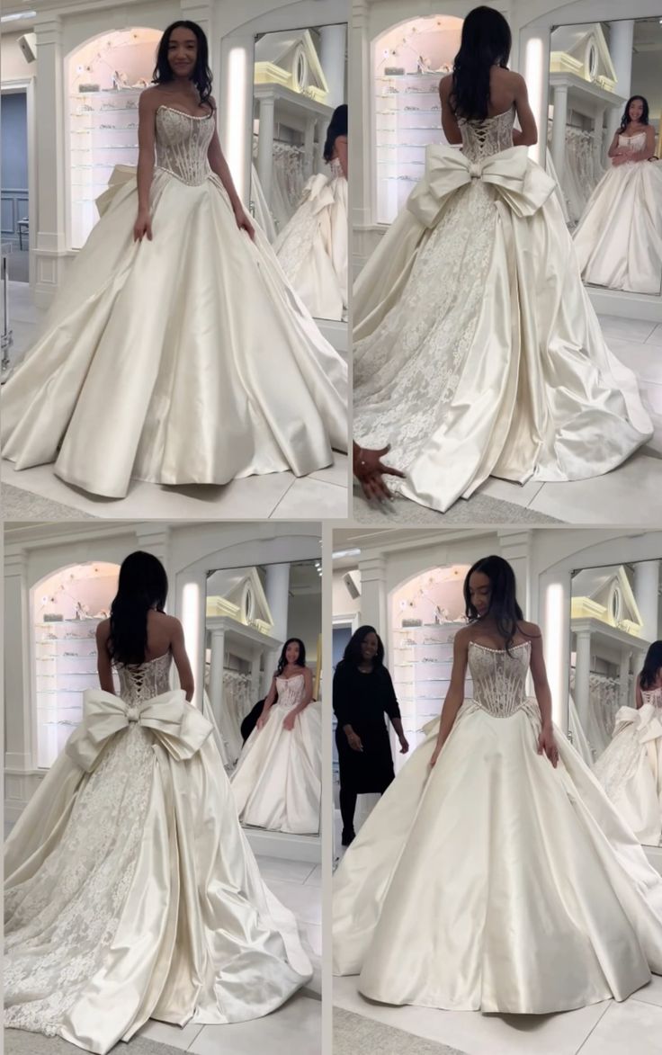 Ethereal Wedding Dress Ball Gown Strapless Lace Long White Wedding Dresses Bridal Gowns DH857