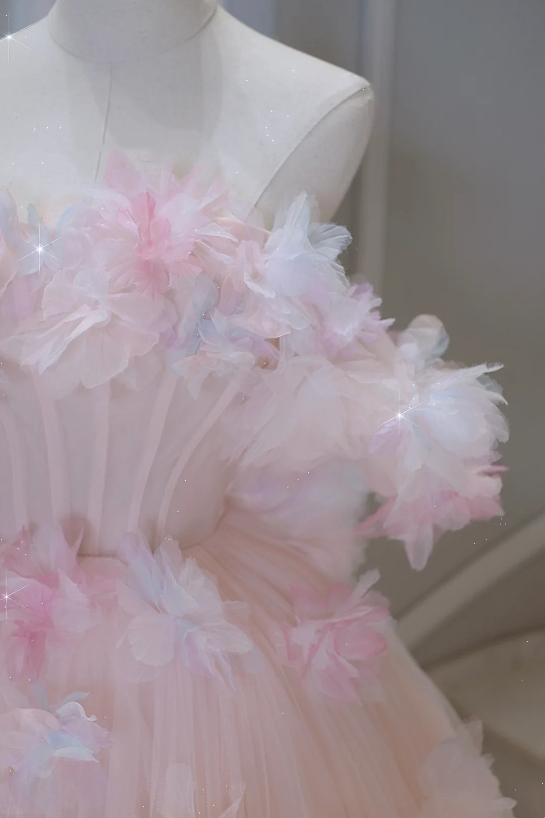 Pretty Ball Gown Off The Shoulder Pink Tulle Long Quinceanera Dress Formal Gowns Vestido De 15 Anos Sweet 16 Dress DH884