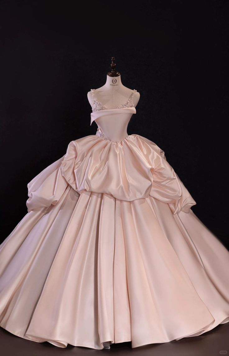 Pretty Ball Gown Straps Satin Pink Long Quinceanera Dress Formal Gowns Vestido De 15 Anos Sweet 16 Dress DH901