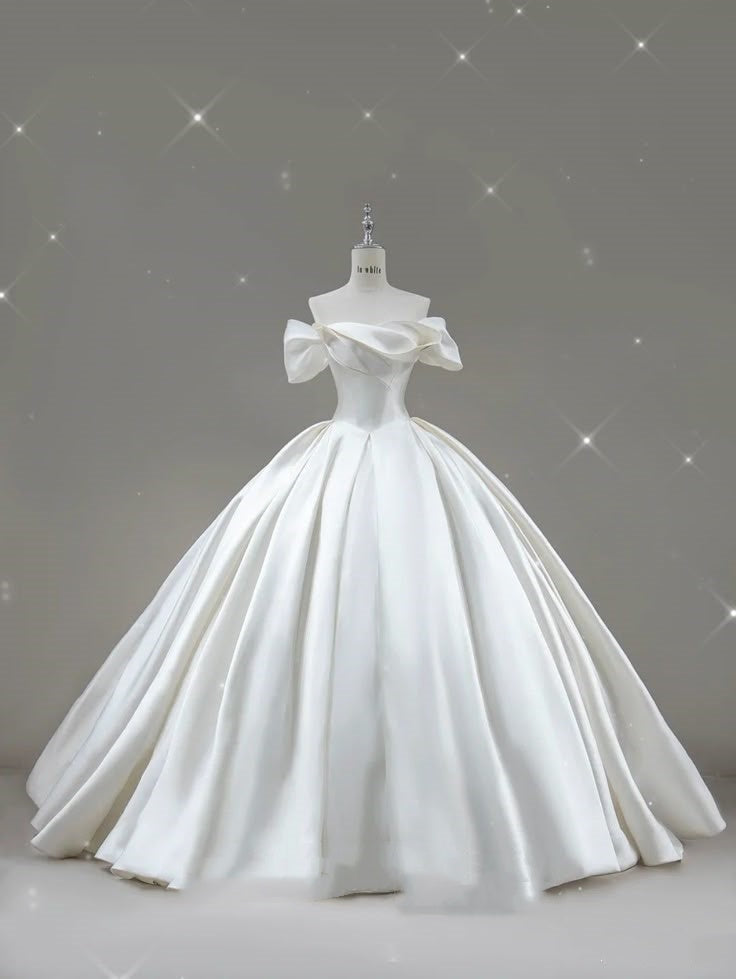 Timeless Bridal Gown Ball Gown Off The Shoulder White Short Sleeves Long Wedding Dresses Elegant Bridal Gowns DH912