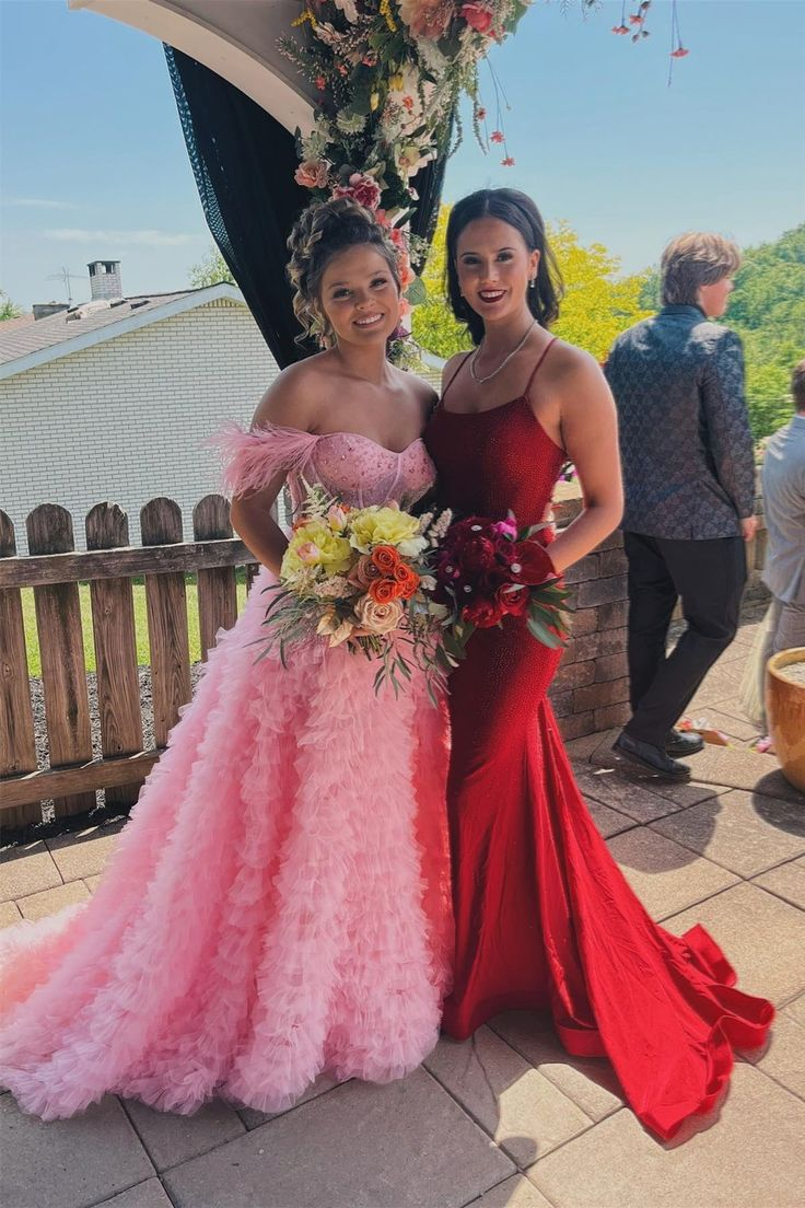 Sky Blue Princess Slit Evening Dress Feathers Straps Tulle Beaded Tiered Long Prom Dress SH1051