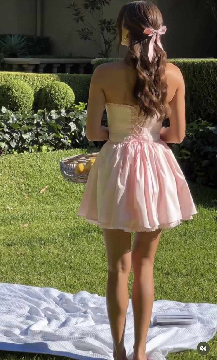 Cute A Line Strapless Pink Satin Short Summer Birthday Dress Hoco Dress Birthday Outfit 19th Birthday Mini Party Dresses DP1115