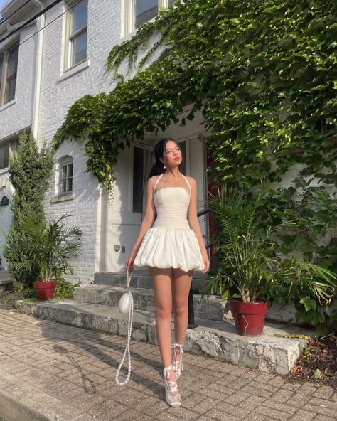 Sexy A Line Halter Ivory Satin Short Summer Birthday Dress Hoco Dress Birthday Outfit 16th Birthday Mini Party Dresses DP1257