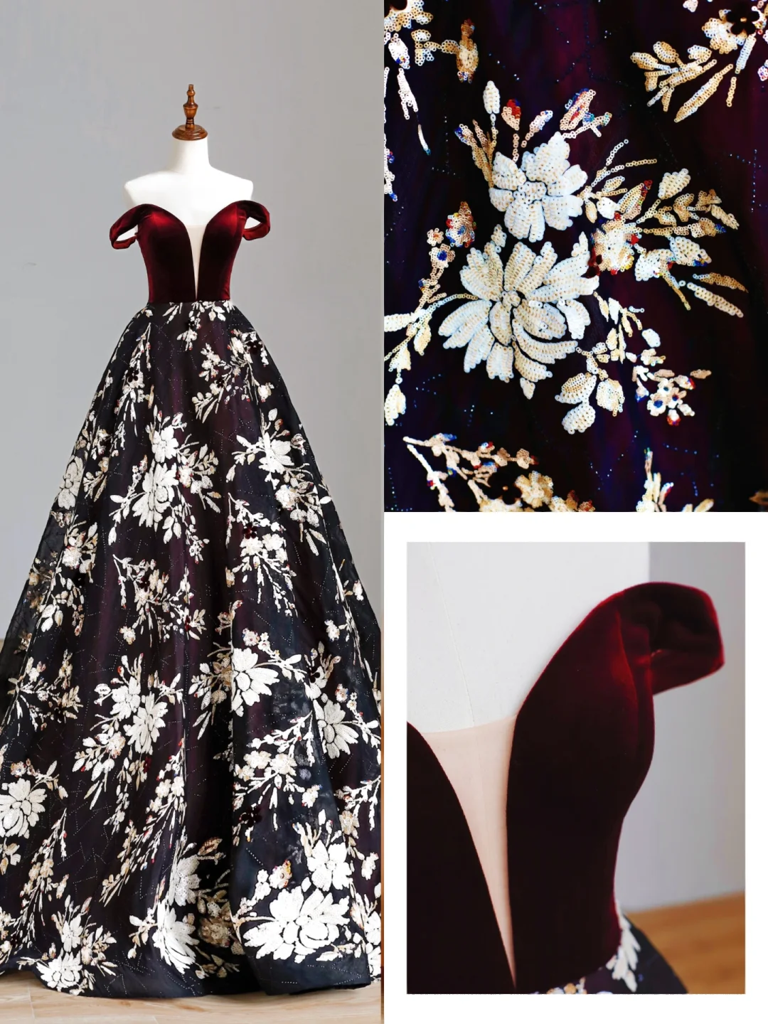 Gorgeous A line Off The Shoulder Burgundy Long Prom Dress Party Dress Graduation Dresses DP1567