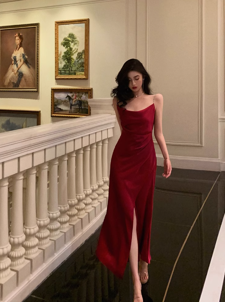 Modest Sheath Spaghetti Straps Satin 21st Birthday Dress Party Gown Birthday Outfits Birthday Dress Ideas For Women DP1633