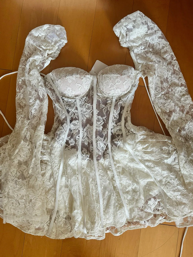 Cute A line Sweetheart Short Lace White Summer Birthday Dress Hoco Dress Mini Birthday Outfit 23rd Birthday Party Dresses DP1713