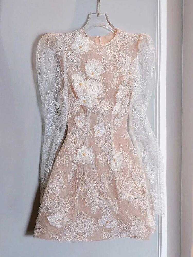 Cute A line Scoop Short Lace White Summer Birthday Dress Hoco Dress Mini Birthday Outfit 23rd Birthday Party Dresses DP1714