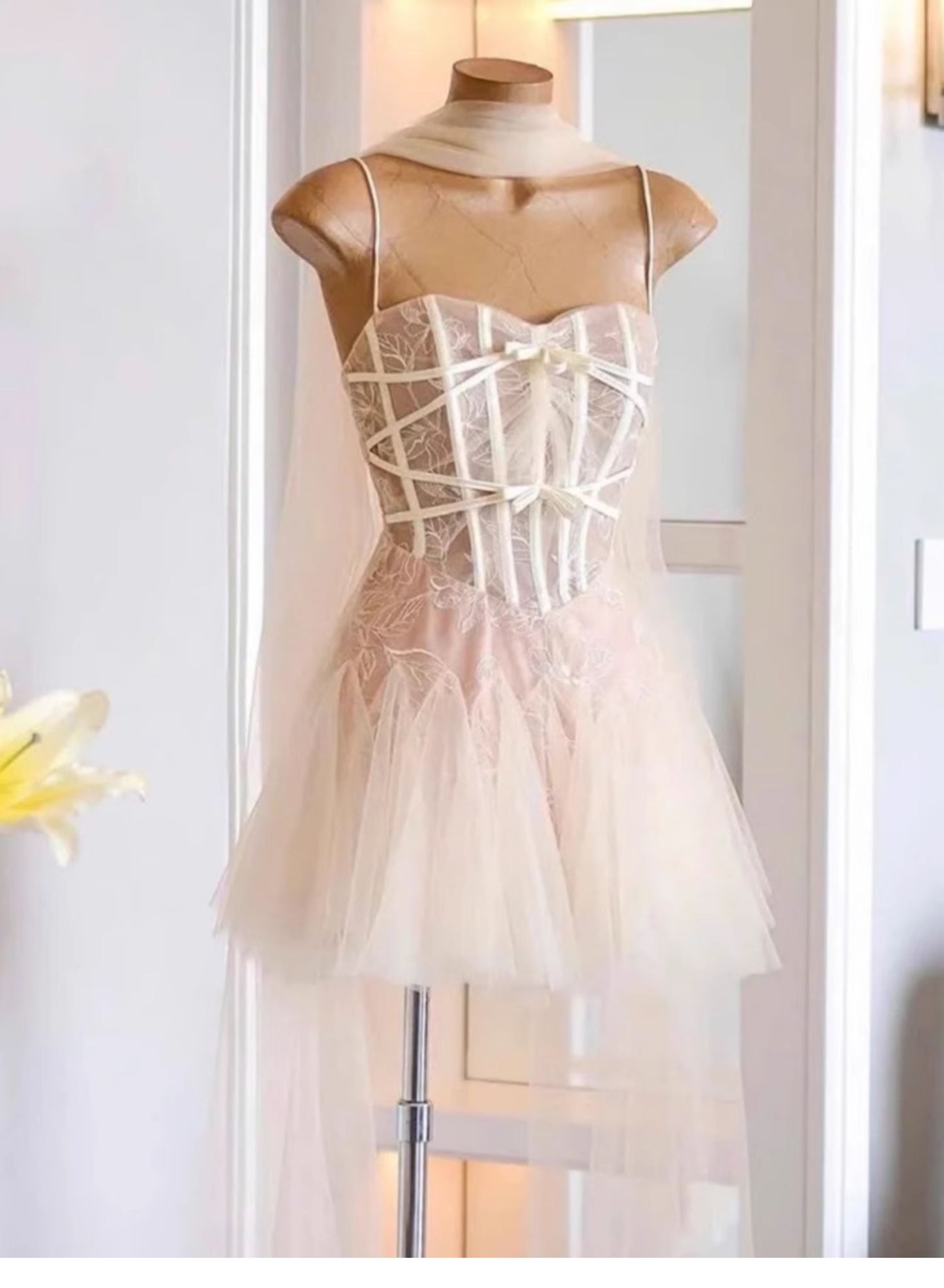 Cute Ball Gown Spaghetti Straps Short Summer Birthday Dress Hoco Dress Birthday Outfit 23rd Birthday Mini Party Dresses DP1729