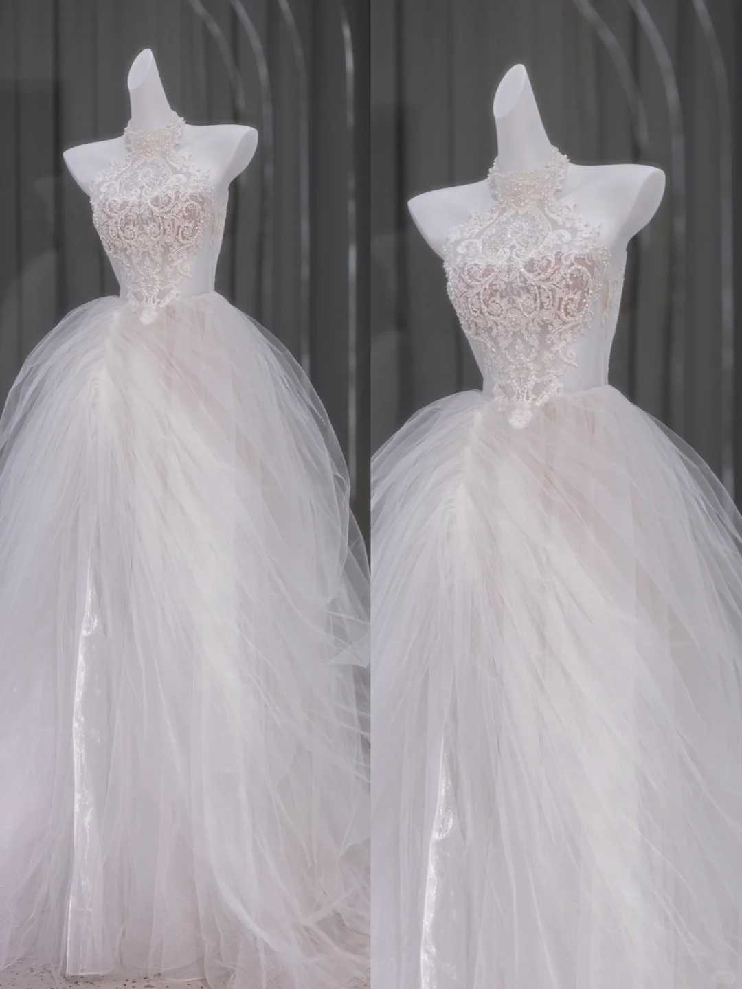 Modest Wedding Dress Ball Gown High Neck Lace Long White Wedding Dresses Brides Dress Bridal Gowns DP1854