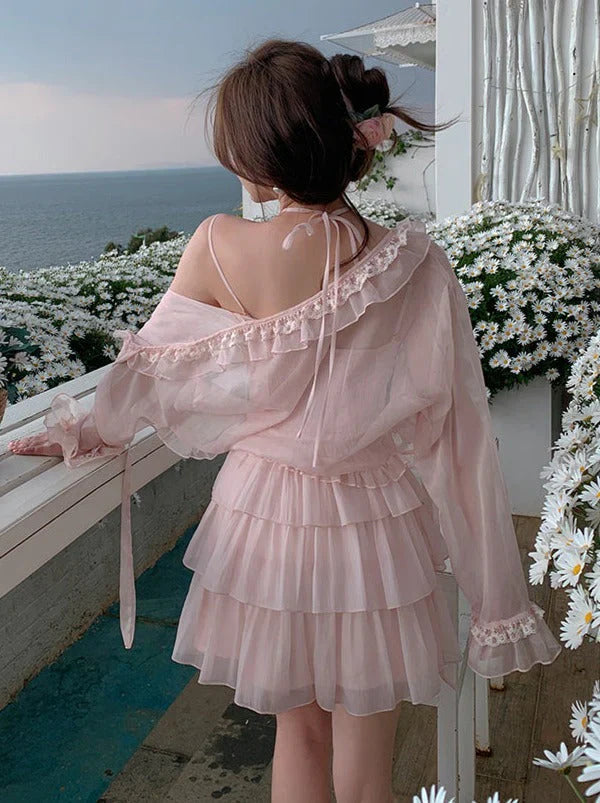 Cute A line Pink Chiffon Summer Short Homecoming Dress Hoco Dress Mini 18th Birthday Outfit Cocktail Dresses DP1862