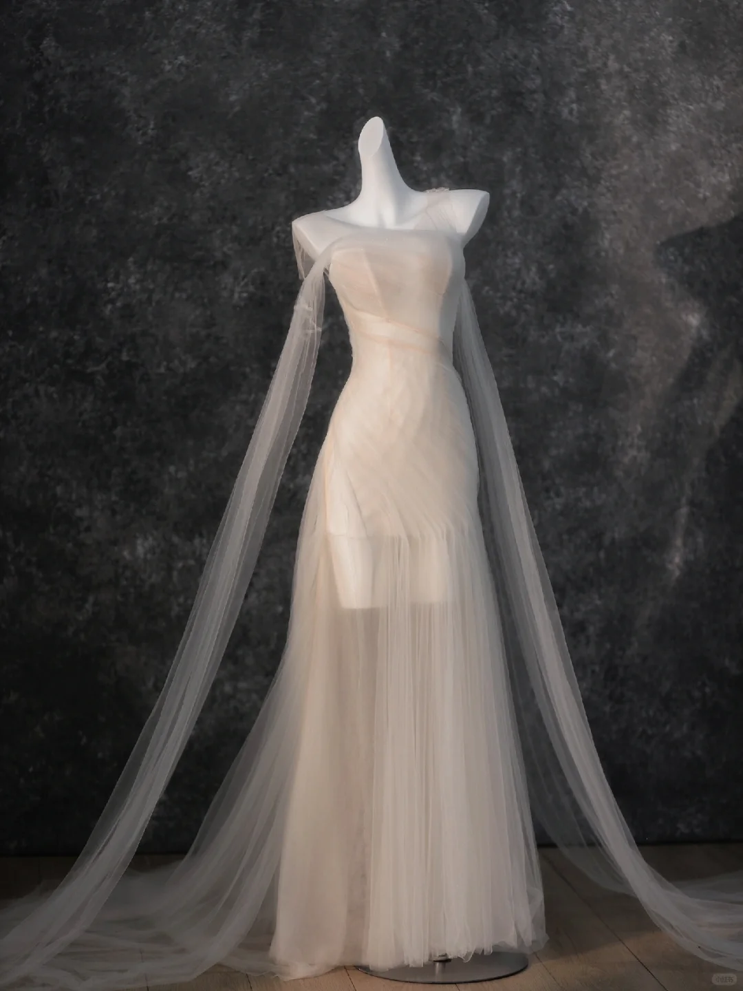 Simple Wedding Dress Mermaid Strapless Light Pink Tulle Long Wedding Dresses Bridal Gowns WD016