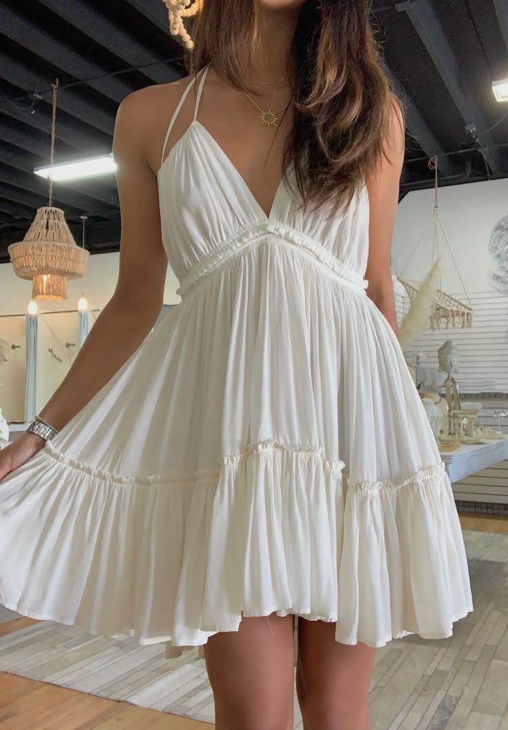Cute A line Halter White Summer Chiffon Homecoming Dress Hoco Dress Mini 20th Birthday Outfit Cocktail Dresses DP1933