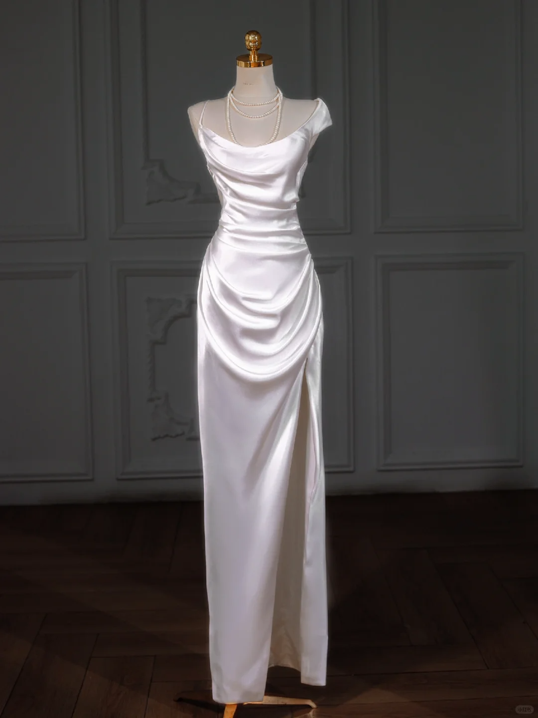 Simple Wedding Dress Sheath Straps Satin White Long Wedding Dresses Bridal Gowns DP1959