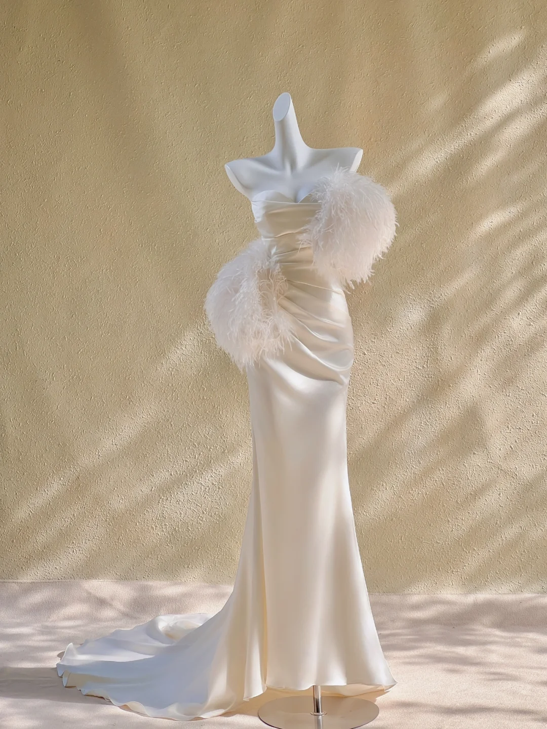 Modest Wedding Dress Mermaid Sweetheart Satin Long Wedding Dresses Brides Dress Bridal Gowns DP2010