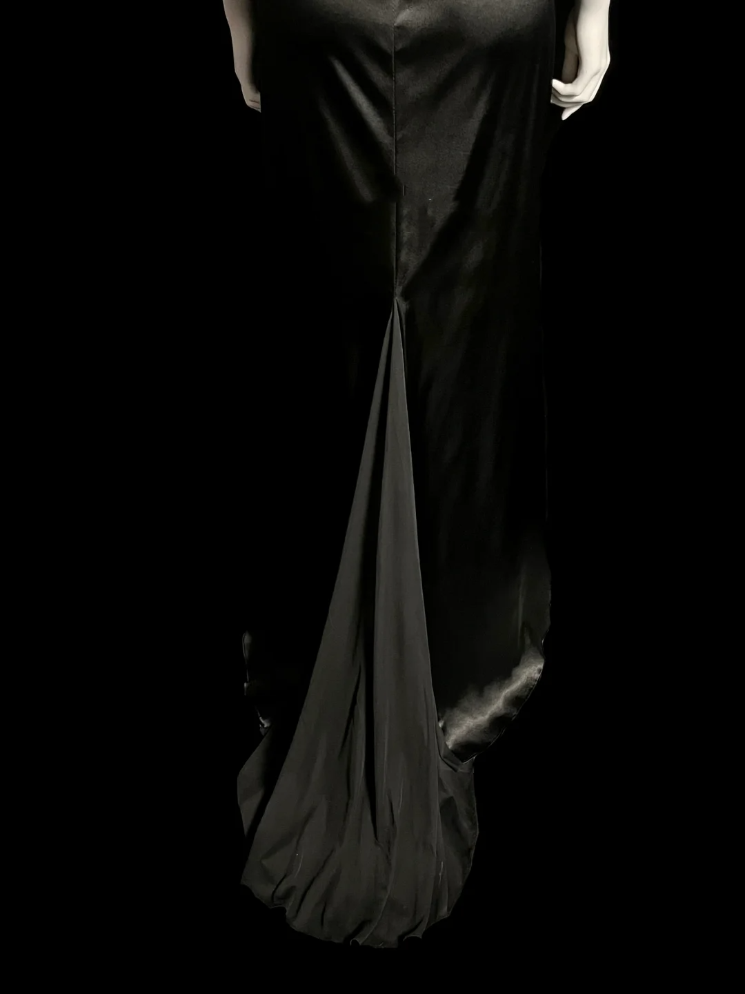 Vintage Mermaid Halter Black Satin Long Evening Party Gowns Evening Formal Dresses Prom Dress DP2032