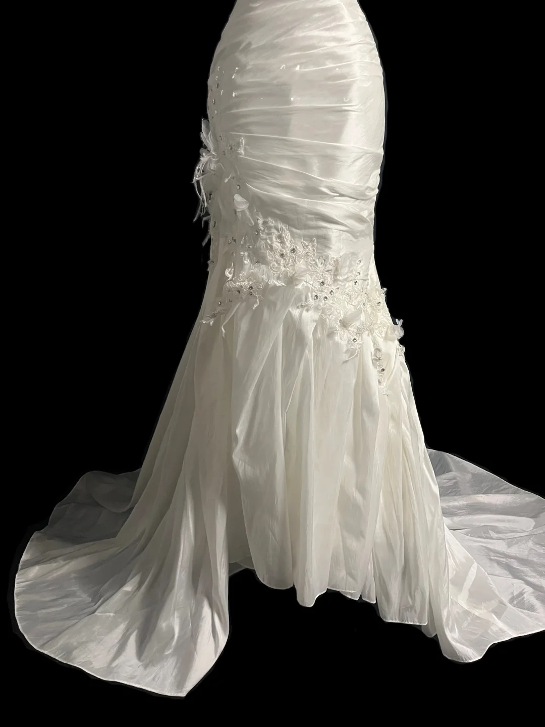 Retro Wedding Dress Mermaid Sweetheart White Satin Long Wedding Dresses Retro 1970s Bridal Gowns DP2045