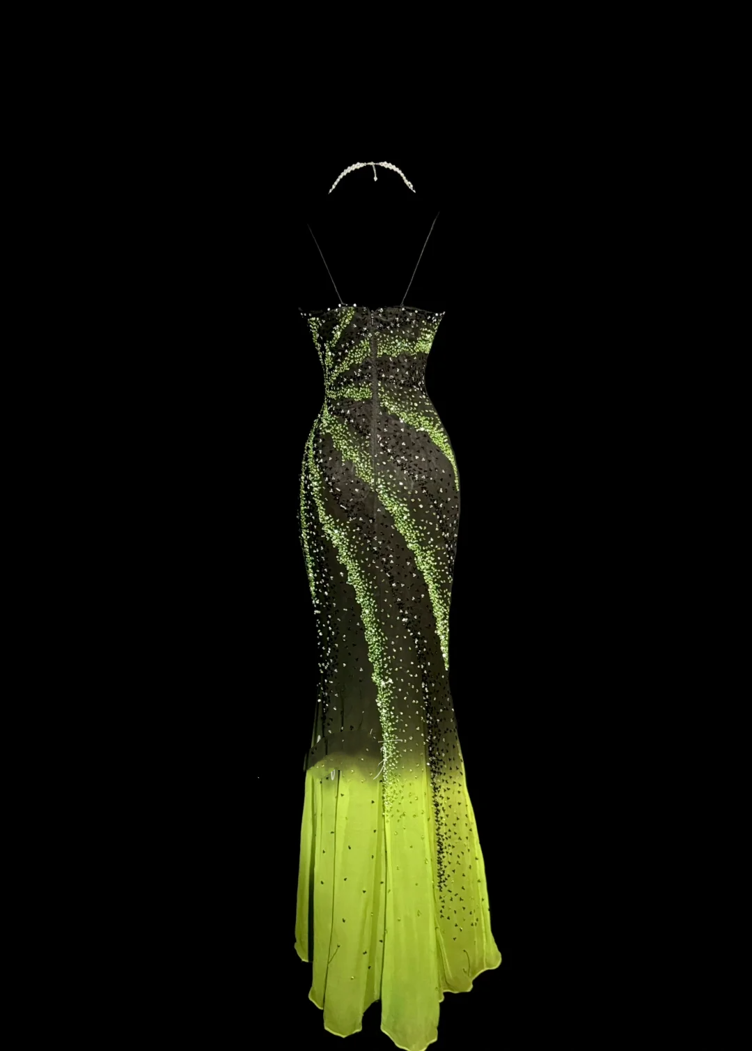 Retro Mermaid Spaghetti Straps Beaded 20th Birthday Dress Prom Dress Birthday Outfits For Women DP2070