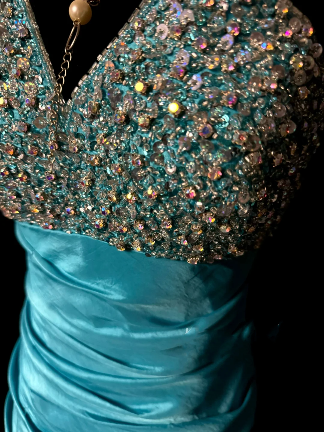 Retro Mermaid Strapless Blue Taffeta Beaded 20th Birthday Dress Long Prom Dress Birthday Outfits For Women DP2076