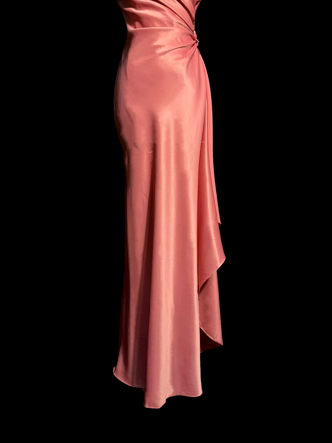 Vintage Mermaid Spaghetti Straps Pink Satin Long Prom Dress Party Dress Graduation Dresses DP2077