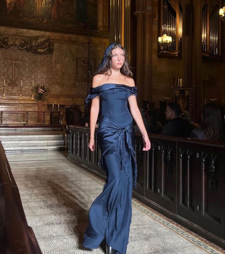 Sexy Sheath Off The Shoulder Navy Blue Satin Prom Dresses Formal Summer Wedding Guest Dresses Wedding Guest Outfits DP2218