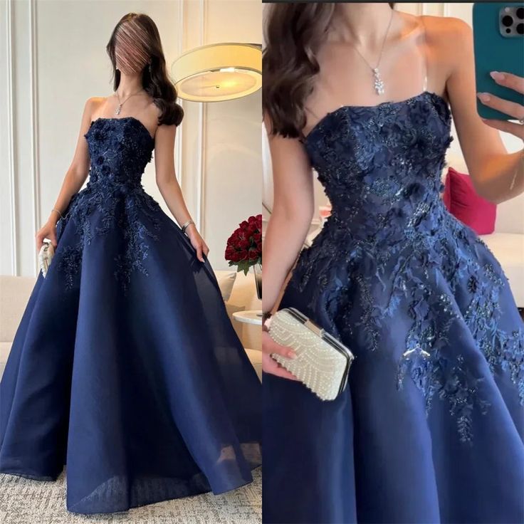 Sexy Prom Gown Formal Saudi Arabia Strapless A-line Floor Length Long Prom Dress DP276