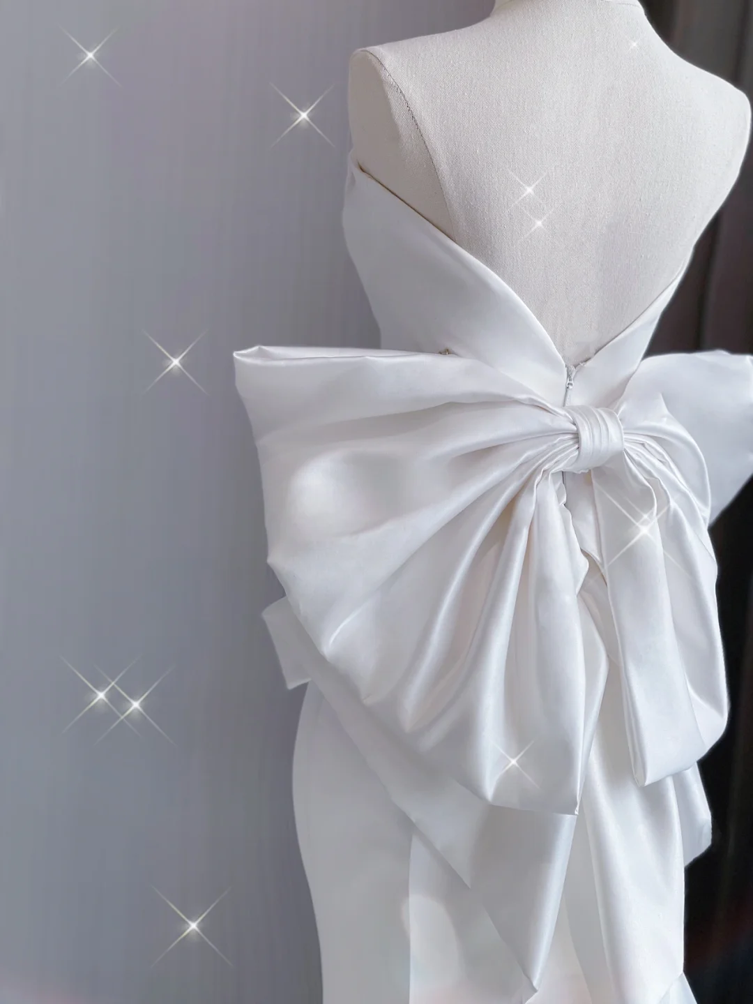 Simple Mermaid Strapless Neckline Long Satin White Wedding Dresses Brides Dress DP361