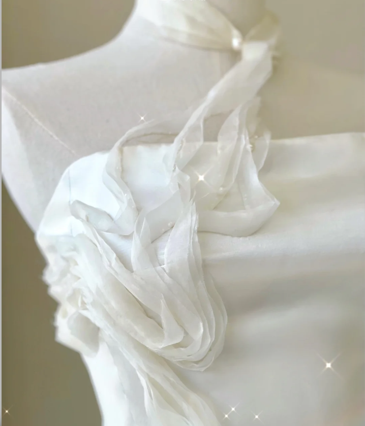 Classy Elegant Mermaid One Shoulder White Long Satin Wedding Dresses Brides Dress DP462